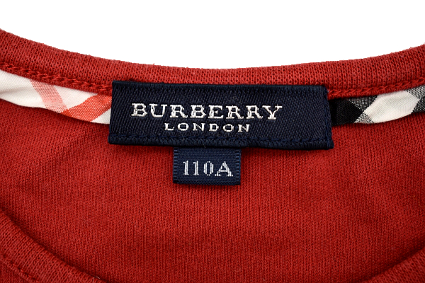 Y-4876★送料無料★美品★BURBERRY LONDON バーバリーロンドン★三陽商会 正規品 日本製 赤色 ホースビッグプリント 半袖 T-シャツ 110cm_画像3