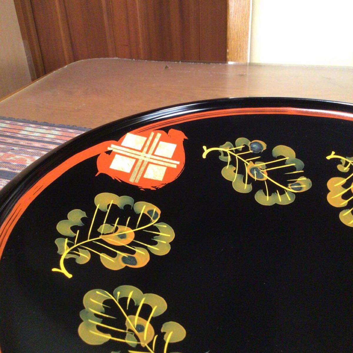 骨董 秀衡塗 翁知屋 『みち乃くの御器』 大皿 特大 皿立て付き | www