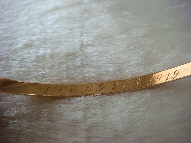 * antique jewelry Ed wa-ti Anne period diamond bangle 1919 year 18 gold *