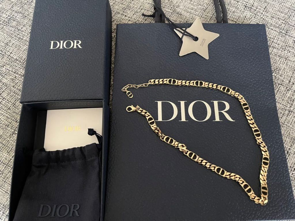 現行　美品　Dior　ディオール　CDアイコン　 チェーンリンク　ネックレス　袋