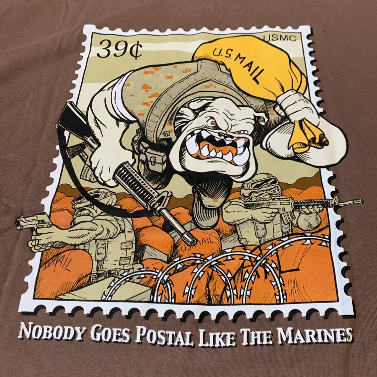 沖縄 米軍放出品 USMC MARINE MAIL CALL Tシャツ オシャレ ファッション 古着 ビンテージ 2XLARGE (管理番号G18)の画像5