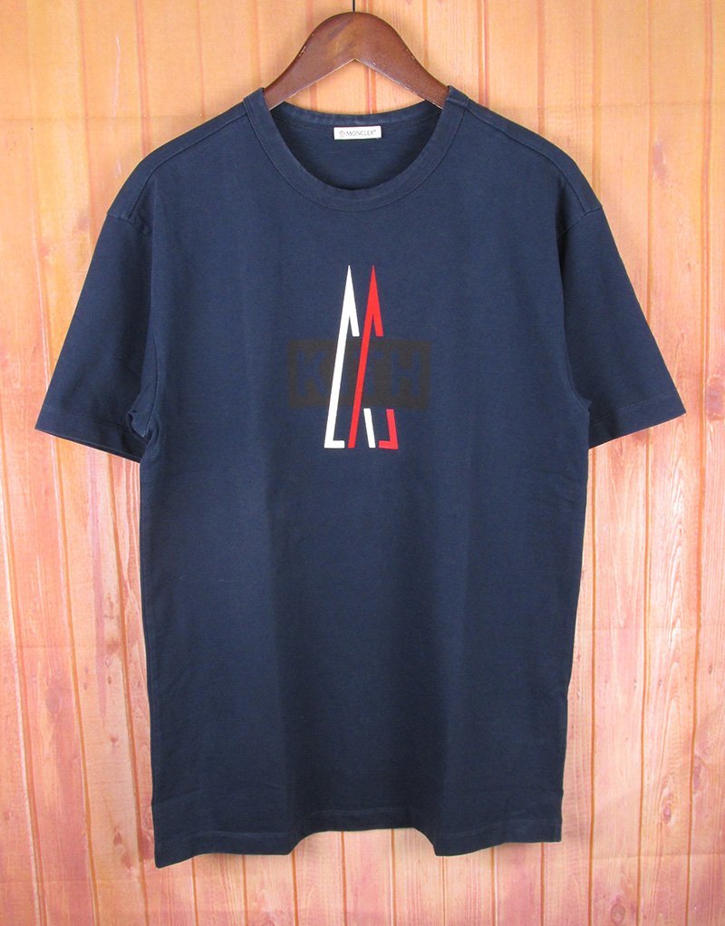 LST8869 MONCLER モンクレール KITH コラボレーション ロゴ Tシャツ S ネイビー系