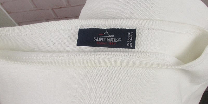 LST8758 SAINT JAMES セントジェームス ウエッソン Tシャツ INTL M ホワイト系（クリックポスト可）_画像6