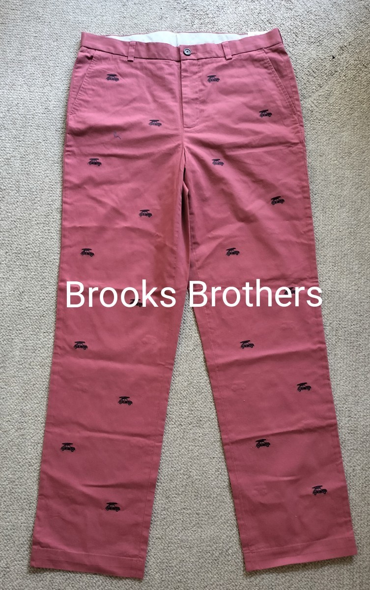 Brooks Brothers 刺繍 コットンパンツ サイズW36xL34｜PayPayフリマ