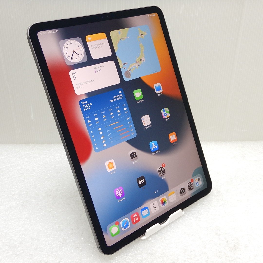 【1円開始】KBカバー付属 Apple iPad Pro 11-inch 第1世代 SIMフリー スペースグレイ 256GB ※SIMカバー破損【AC欠品】_画像2