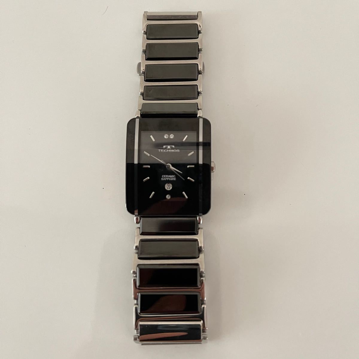 10800円 TECHNOS CERAMIC T-9388 メンズ腕時計 専門店にて電池交換済 
