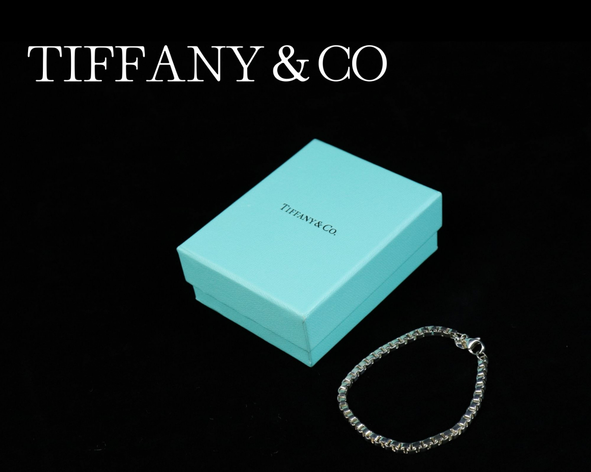 【箱付】TIFFANY&Co ティファニー ベネチアンリンク ブレスレット シルバー 925 レディース アクセサリー 腕輪 010JINO58_画像1