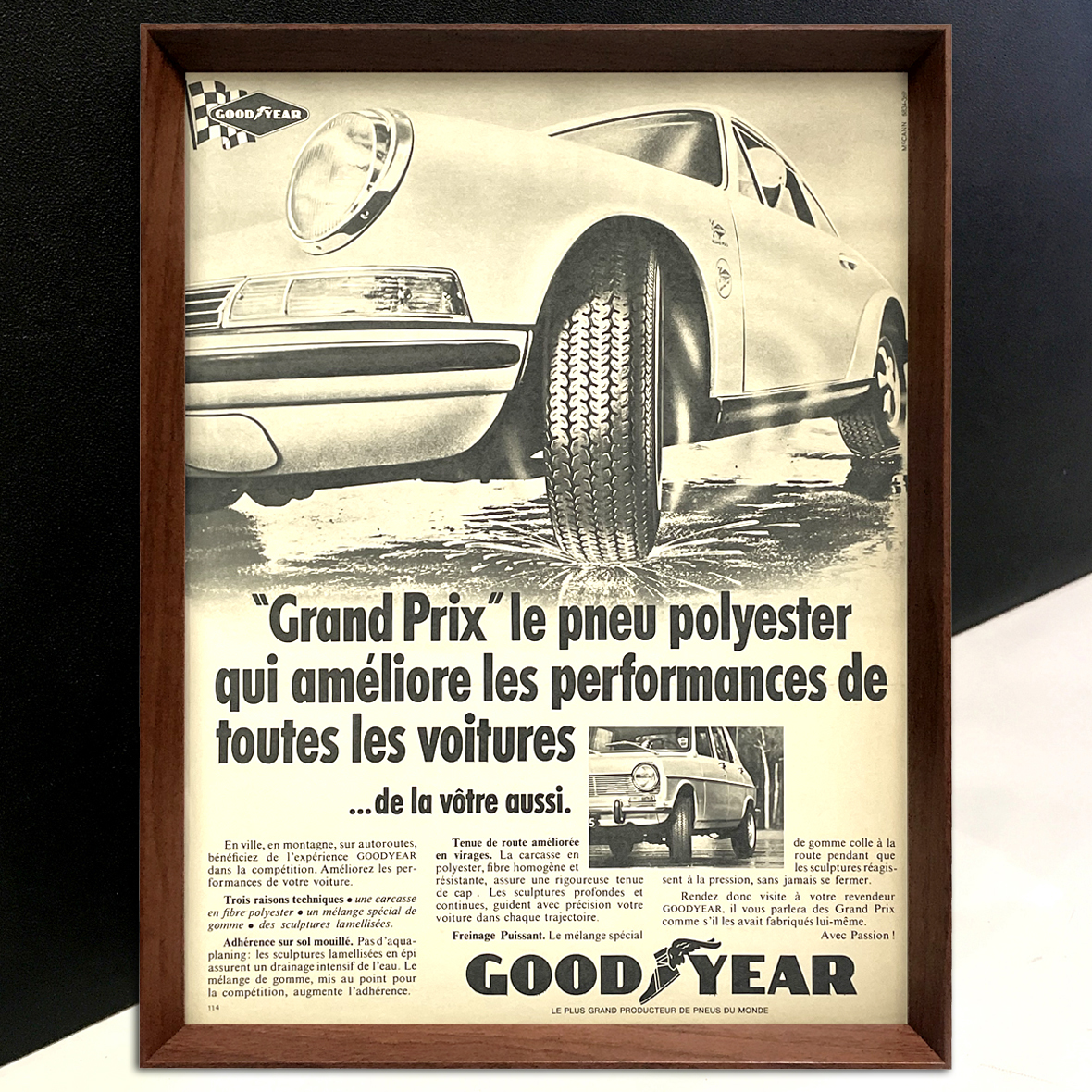 グッドイヤー タイヤ ポルシェ 1960年代 フランス ヴィンテージ 雑誌 