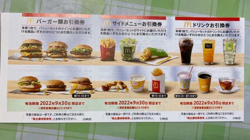 マクドナルド株主優待券 1冊(6枚綴り)_画像2