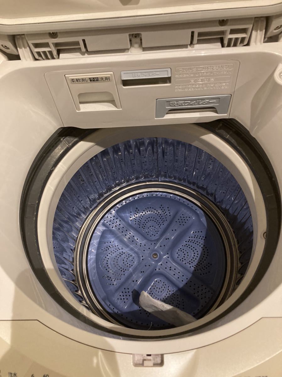 １円スタート　SHARP シャープ　洗濯機　ES-TX82KS 全自動洗濯機　洗濯乾燥機　プラズマクラスター　中古　_画像4