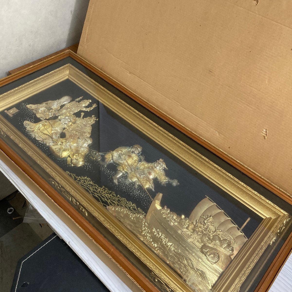 女性が喜ぶ♪ 松庵作 龍 純金純銀鍍金 額装 壁飾り 金属彫刻 - die