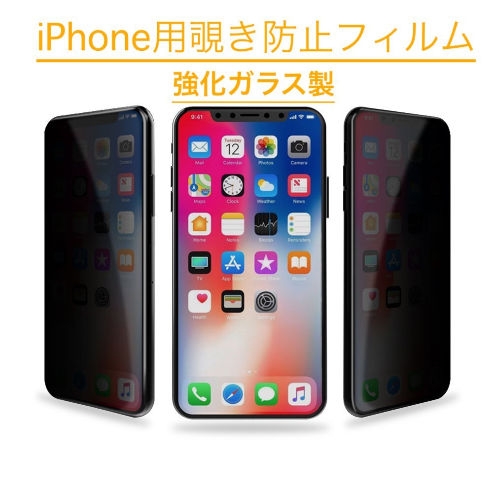 【セット】iPhone 13ProMaxケース+フィルム(青リング付きケース透明)(のぞき見防止フィルム 強化ガラス) アイホン アイフォン_画像9