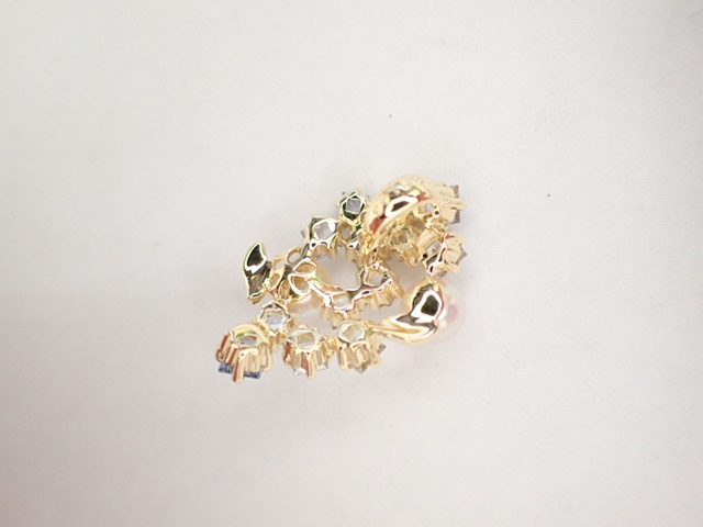 美品 K18 サファイア計1.43ct パール約4.7/5.0mm珠 デザイン