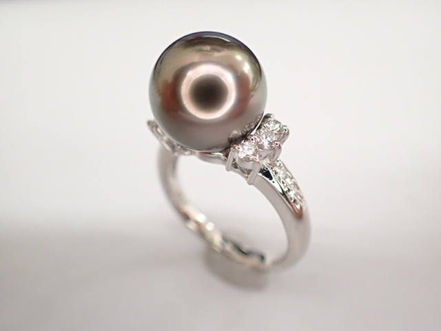 美品 田崎真珠 タサキ Pt900 パール約10.9mm珠 ダイヤ計0.23ct