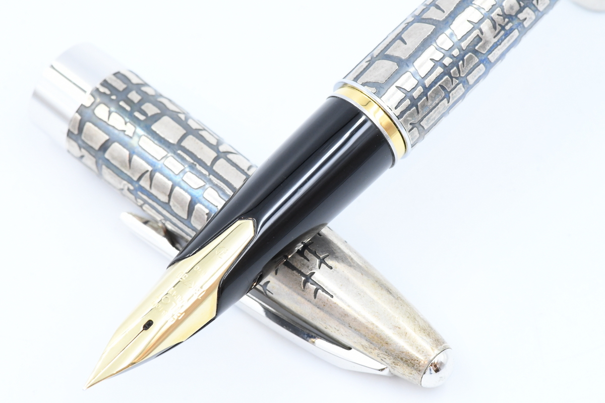 PILOT パイロット シルバーン 18K-750 T570 スターリングシルバー SV925 冬木立 万年筆_画像1