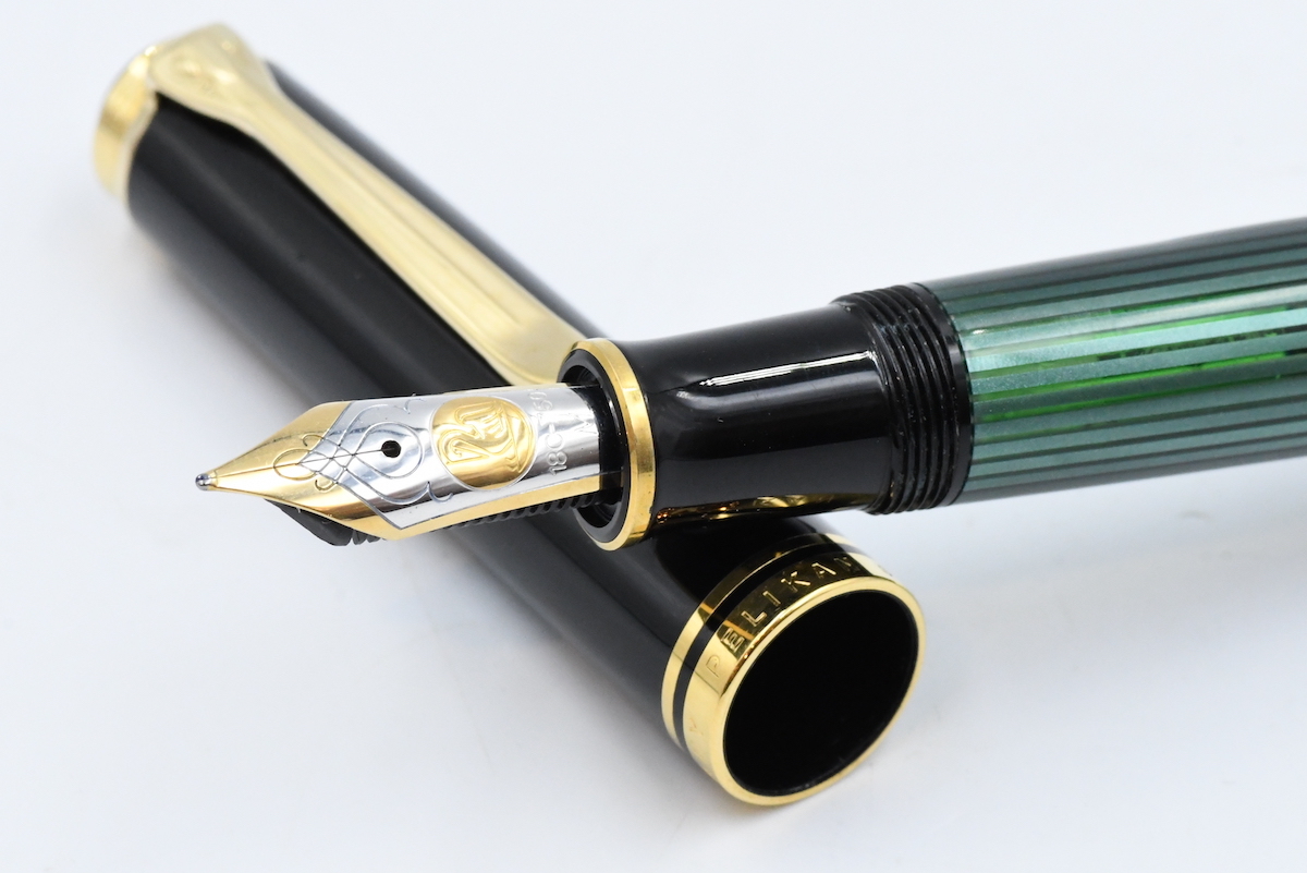 Pelikan 万年筆 18C Souveran M800 緑縞 B-