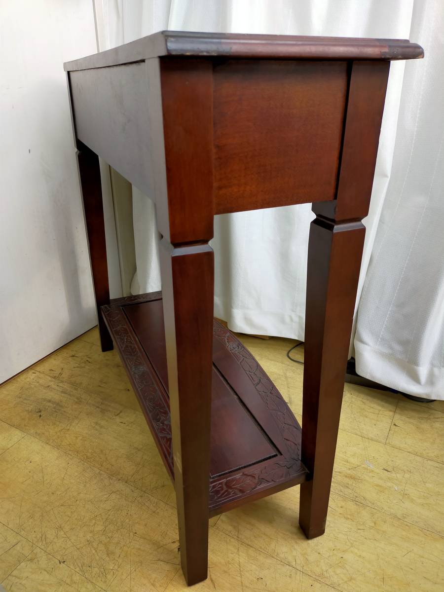 木製 コンソールテーブル S アンティーク調 クラシック サイドテーブル 