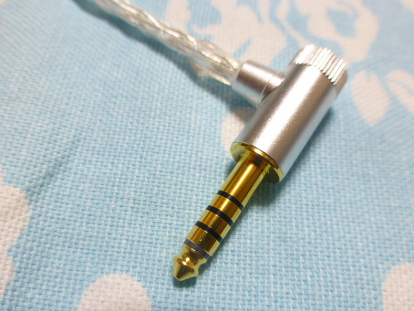 切込み入り MMCX 銀メッキOFC 八芯 ブレイド 編み 4.4mm5極 L字 ( 3.5