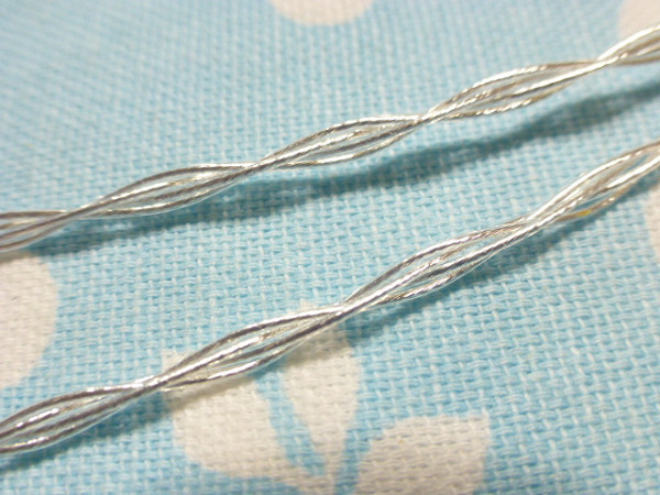 切込み入り MMCX 銀メッキOFC 八芯 ブレイド 編み 4.4mm5極 L字 ( 3.5