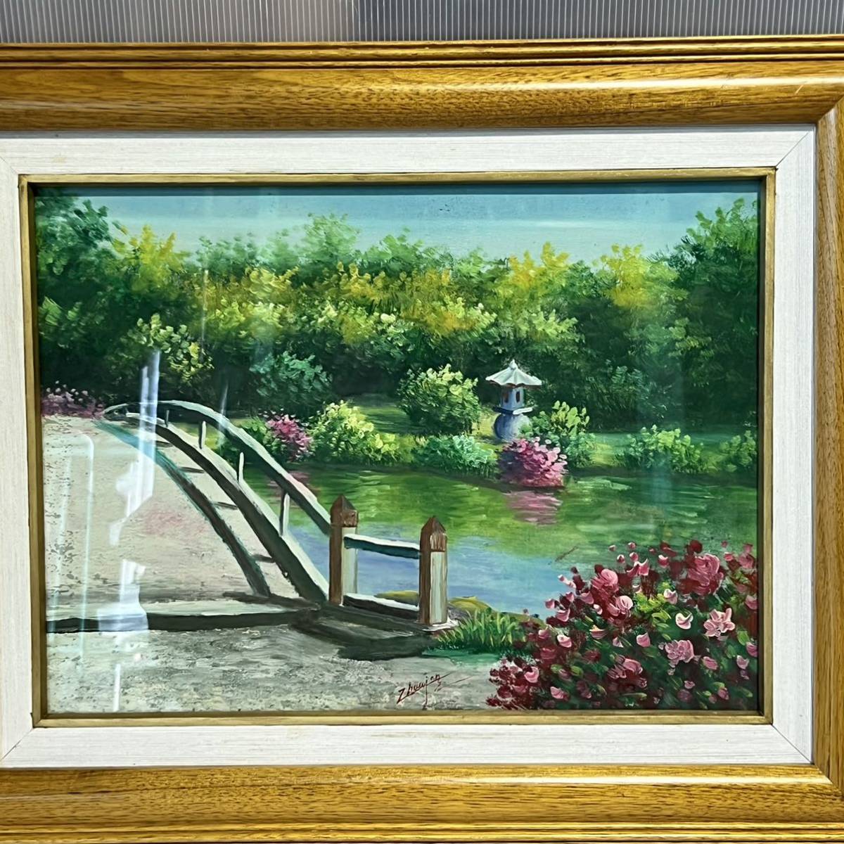 油彩画 灯台の風景 横約60cm x縦約 53cm Yahoo!オークション - 油絵 風景画 油彩画 自然 額縁 橋 約縦幅