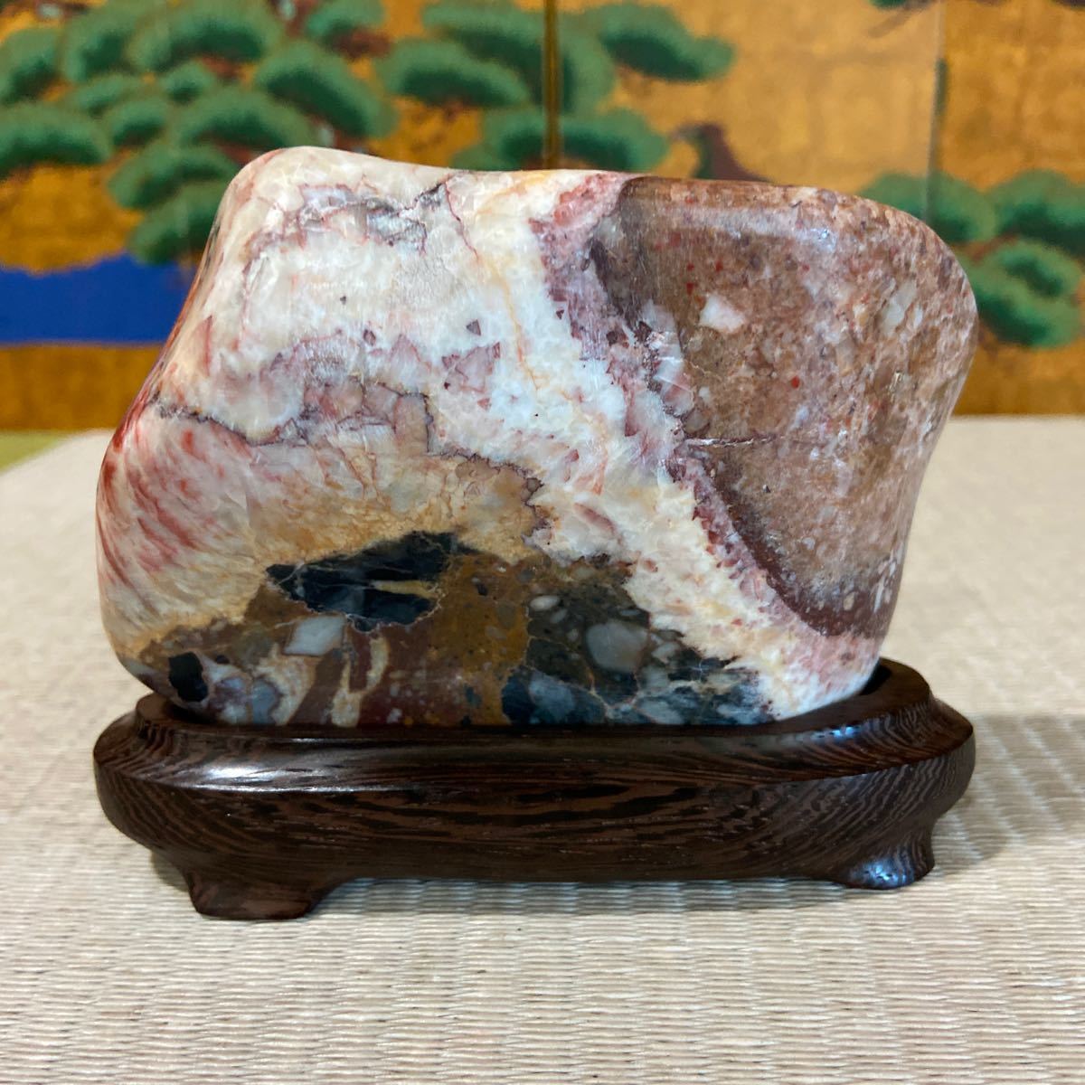 70%OFF】 幻の銘石 岐阜県大垣赤坂金生山 紅孔雀石 鑑賞石 zlote