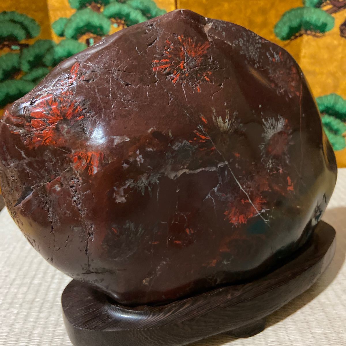 赤花菊花石 3.76kg ☆ 鑑賞石 菊花石 盆栽 | clayleb.com