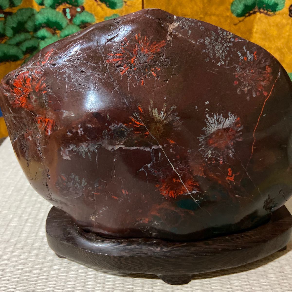 赤花菊花石 3.76kg ☆ 鑑賞石 菊花石 盆栽 | clayleb.com
