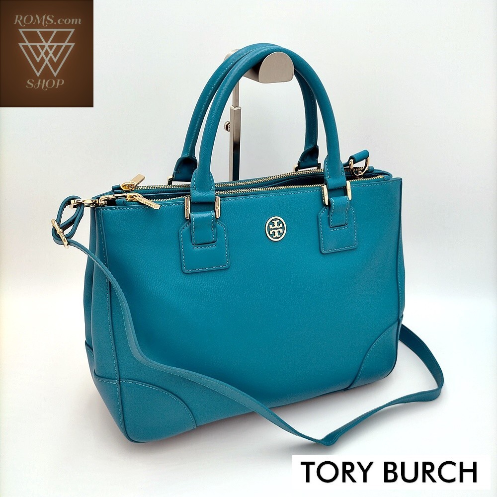 TORY BURCH】トリーバーチ 2wayショルダーバッグ ターコイズ 袋付 美品 