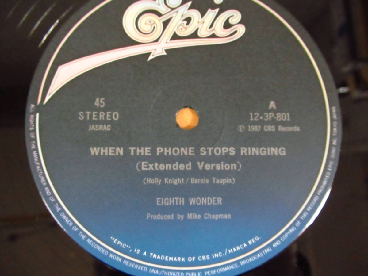 帯LP エイスワンダー EIGHTH WONDER / WHEN THE PHONE STOPS RINGING / EPIC 12 3P-801 国内盤レコード_画像3