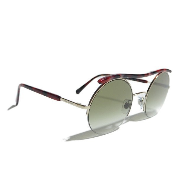 K1125f70 VGIORGIO ARMANIjoru geo Armani ^ AR6082 Италия производства солнцезащитные очки красный / round sunglasses Rose Gold женский 