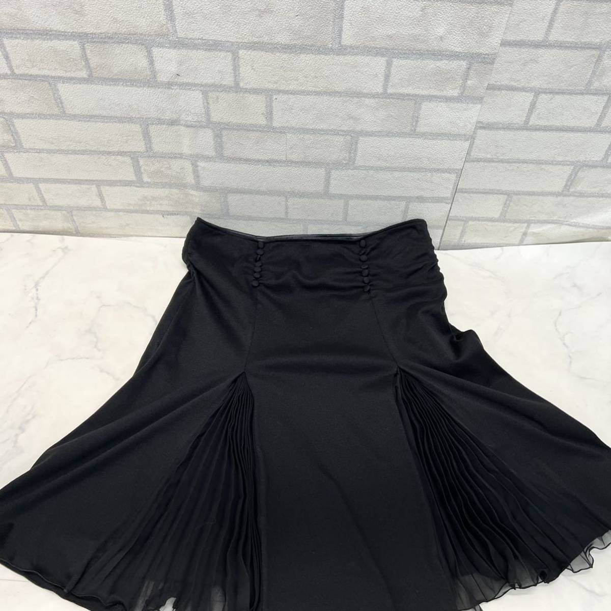  beautiful goods Fragile FRAGILE skirt black black lady's flair 38 cotton 56% three . association FG23