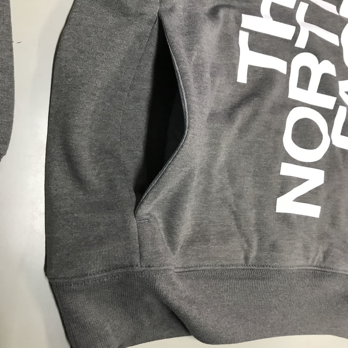THE NORTH FACE ザ ノースフェイス プルオーバー パーカー Sサイズ メンズ ライトグレー 未使用 スウェット 長袖 ロゴ_画像5