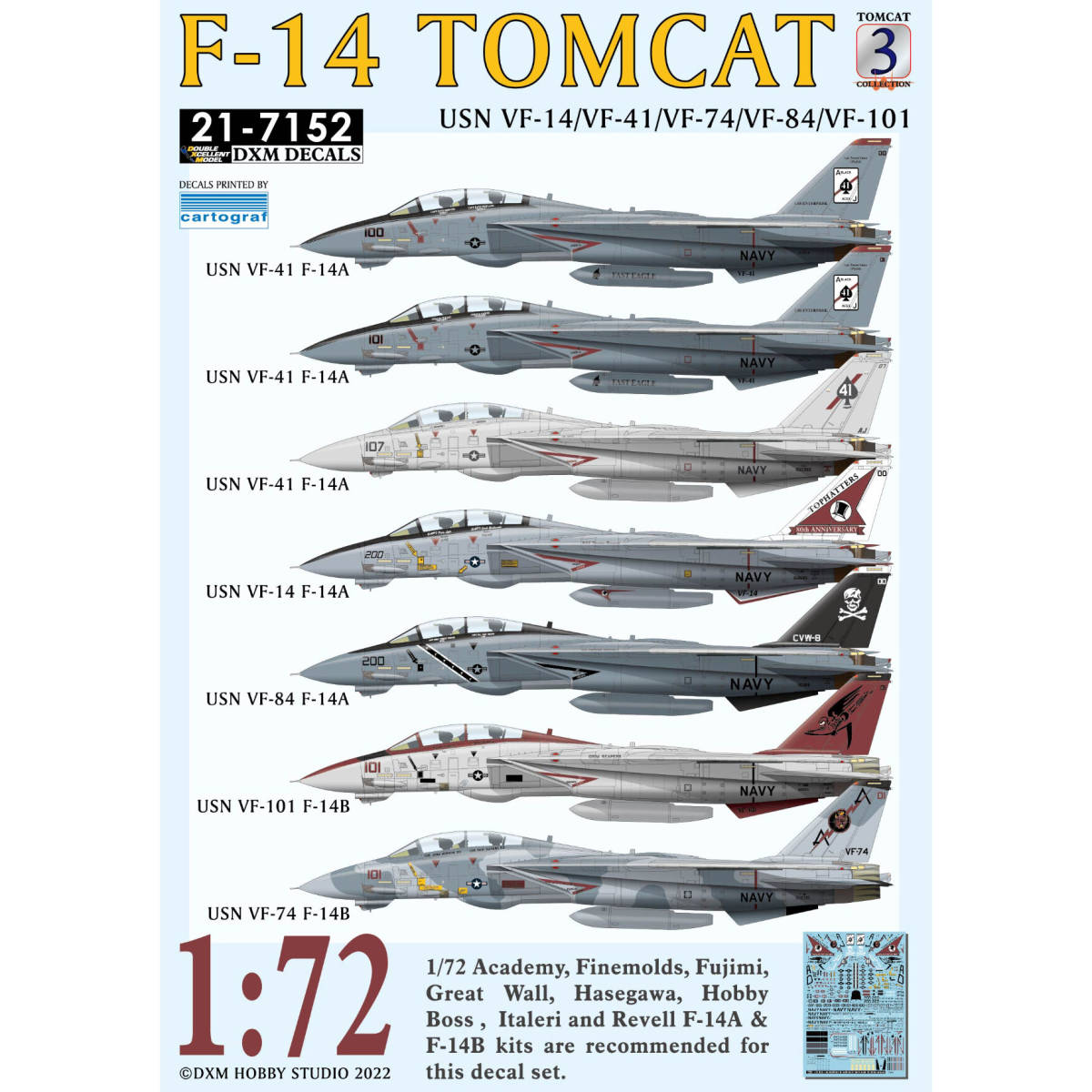 贅沢品 ※ラッピング ※ DXM Decals 1 72 USN VF-14 41 74 84 101 F-14 Tomcat Collection 3 experienciasalud.com experienciasalud.com