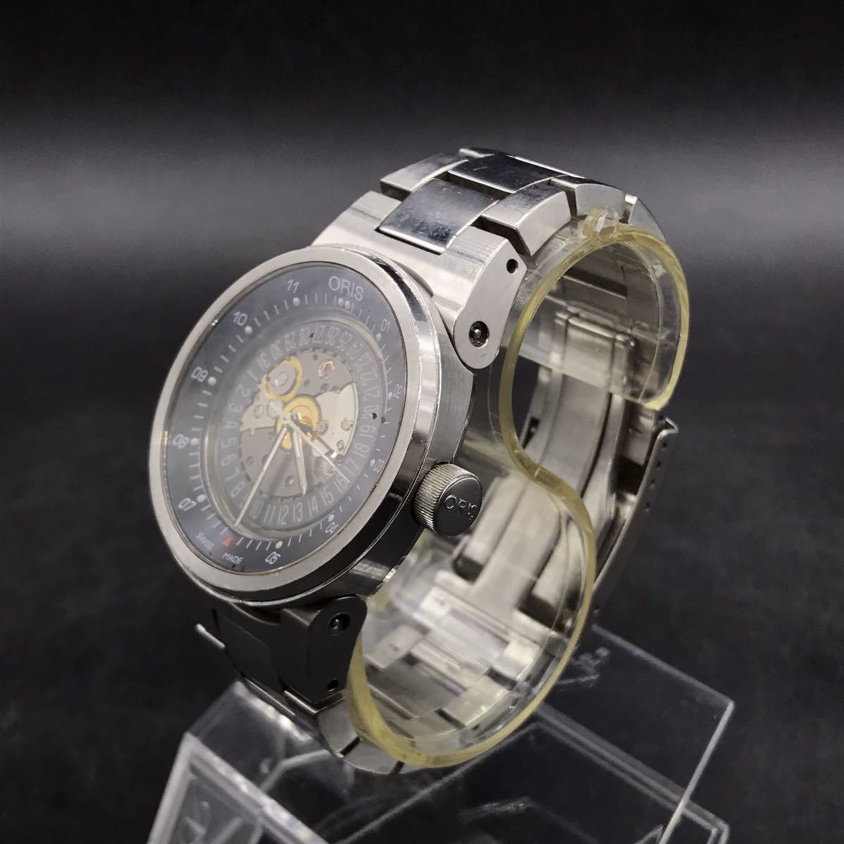1 ORIS【オリス】スケルトン スイス製 AT/自動巻 メンズ腕時計 高級品