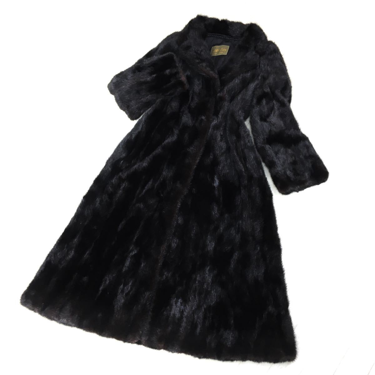 Y-111 本毛皮 Nisshin fur ミンク MINK ロングコート 毛皮コート