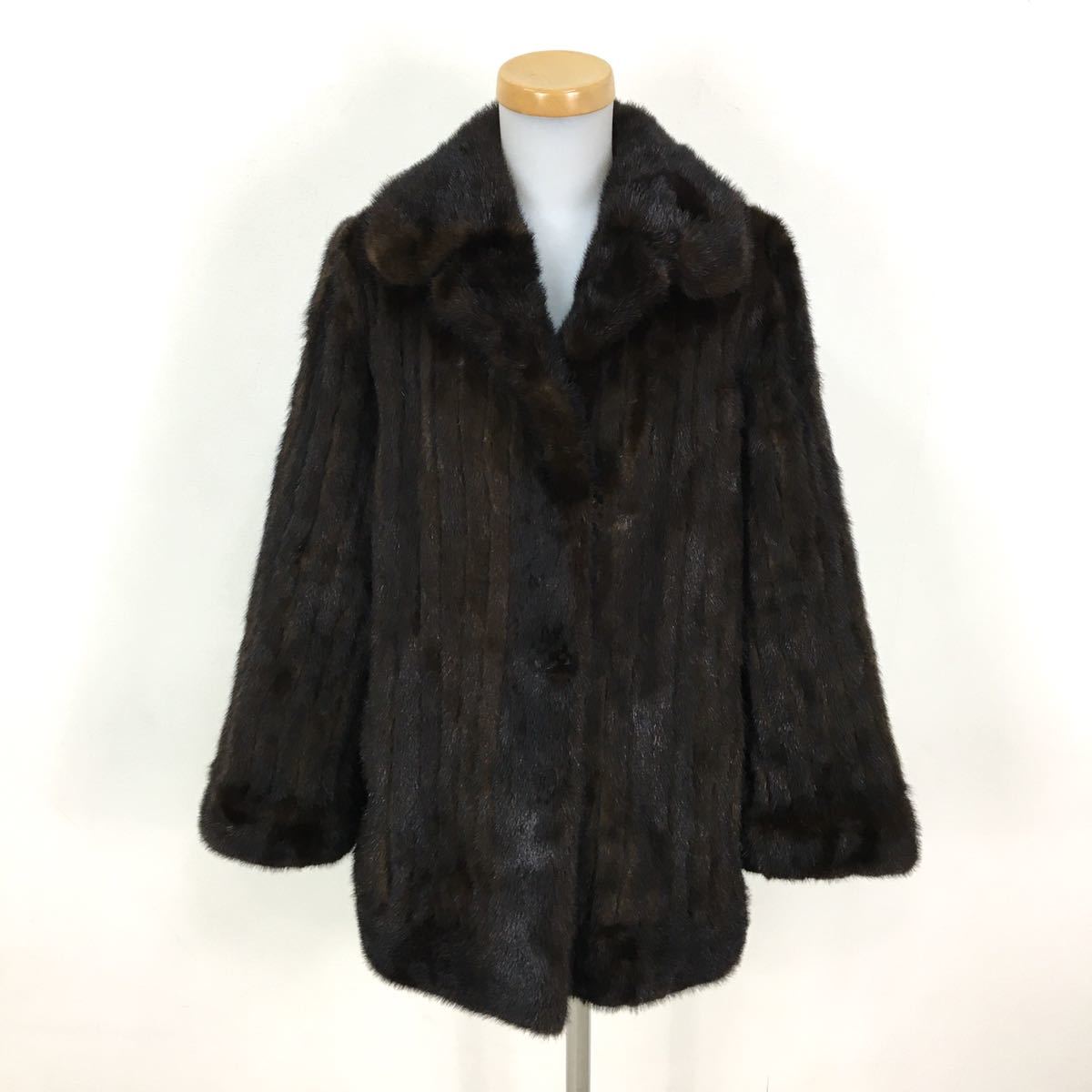 ヤフオク! - Y-112 高級 本毛皮 ミンク MINK コート ハーフ...