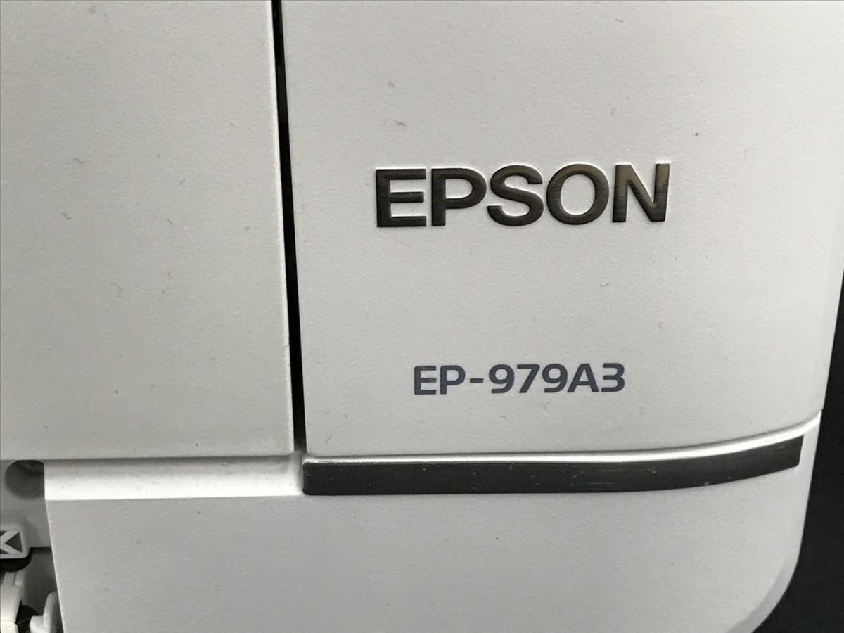 0802-921TM⑫2871 プリンター EPSON エプソン EP-979A3 印刷機 インクジェット ホワイト 白 スキャナー付き_画像2