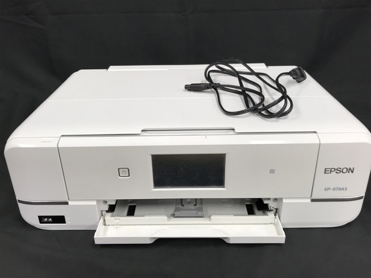 0802-921TM⑫2871 プリンター EPSON エプソン EP-979A3 印刷機 インクジェット ホワイト 白 スキャナー付き_画像1
