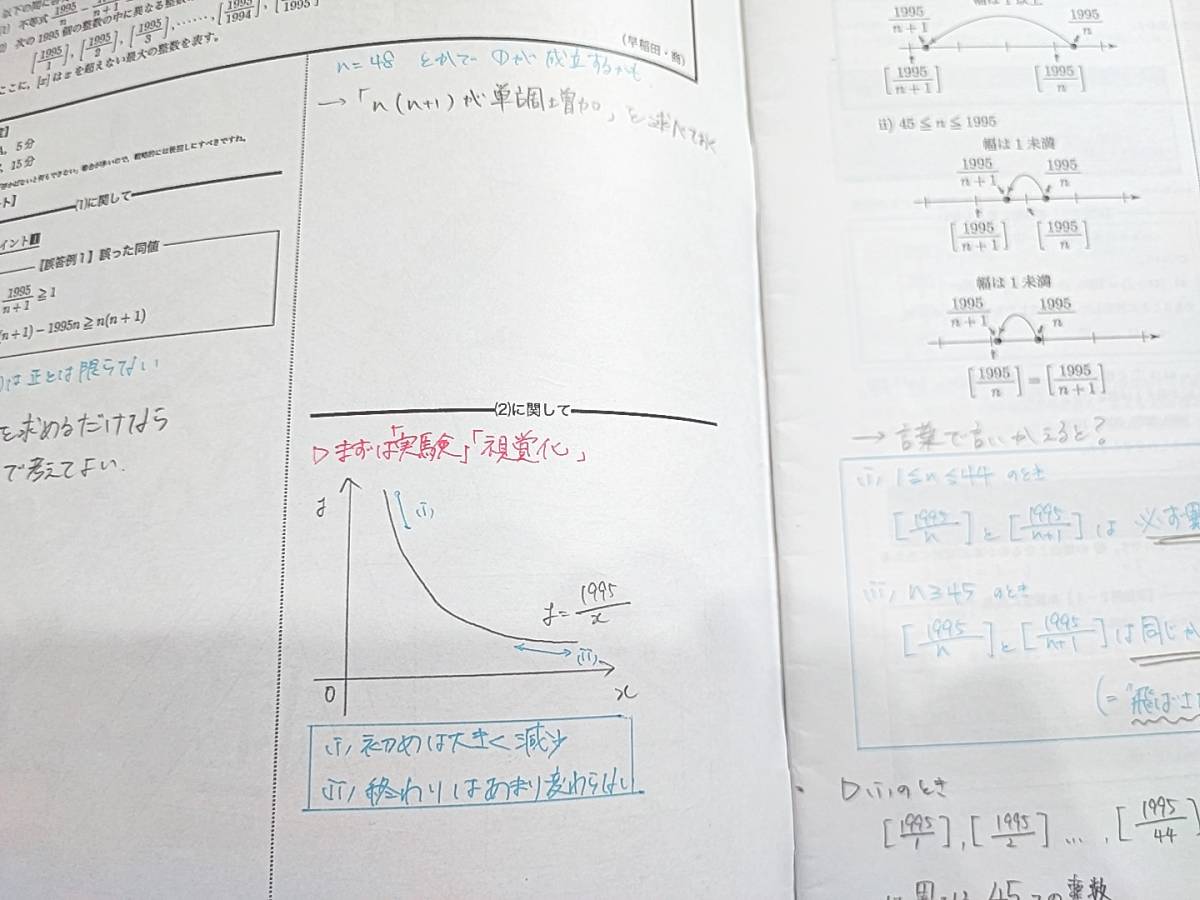 鉄緑会　入試数学演習(理系)　授業冊子の全セット　19年　久我先生　69冊↑ボリューム　上位クラス　　河合塾　駿台　鉄緑会　東進 　SEG