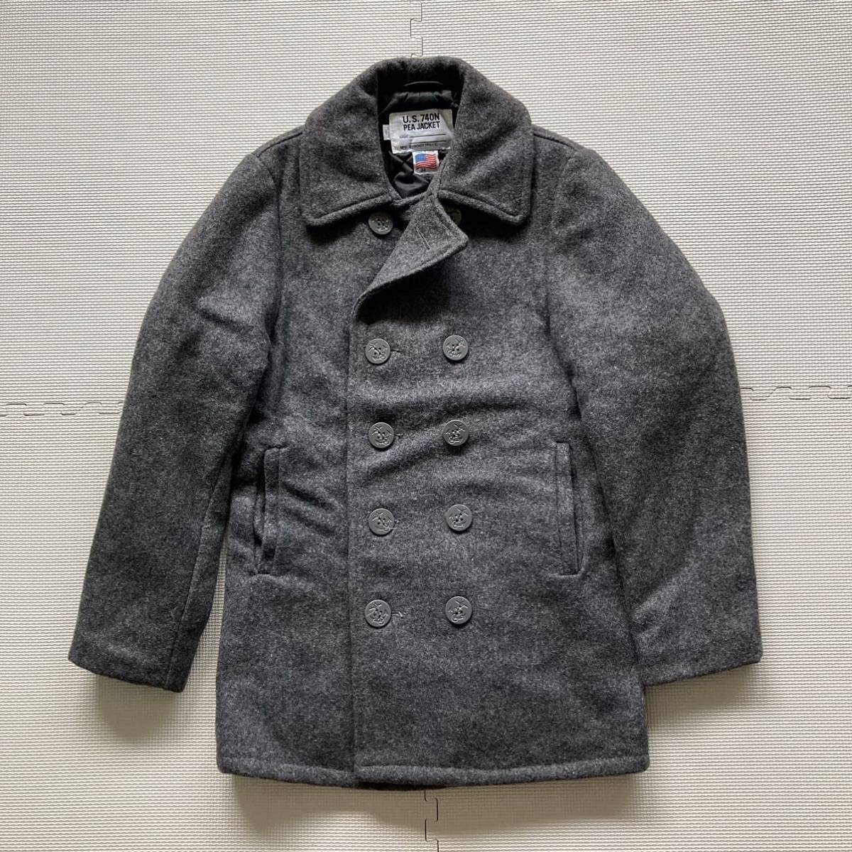 Schott ショット 740 USA製 Pコート ジャケット グレー 34 美品