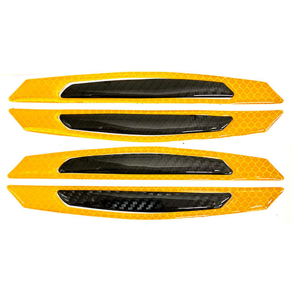  door guard all-purpose reflection 4 point set protector edge bumper guard car sticker yellow 