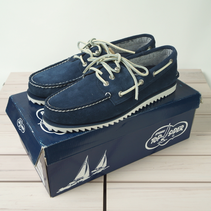 【未使用・箱付】スペーリー トップサイダー SPERRY TOP-SIDER《リップルソール》3EYE スエード デッキシューズ 9M 紺ネイビー_画像8