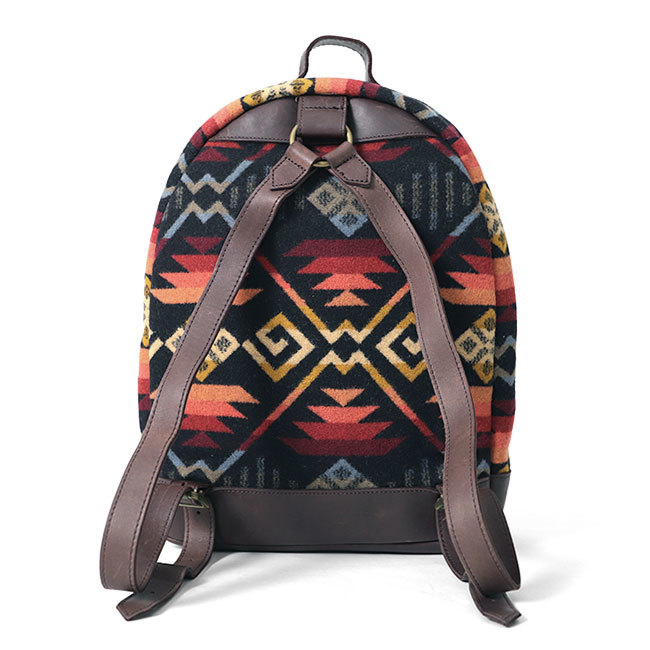 アウトレット品 PENDLETON ペンドルトン ウール×レザーコンビ ネイティブ柄 バックパック リュック デイバッグ