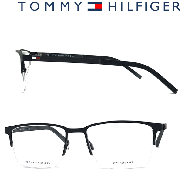 TOMMY HILFIGER メガネフレーム ブランド トミーヒルフィガー マットブラック 眼鏡 TH1917-003_画像1