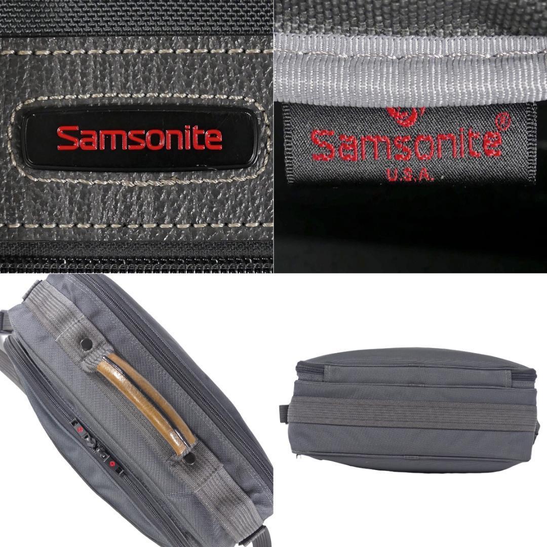  prompt decision *Samsonite* leather combination business bag Samsonite men's gray shoulder original leather briefcase real leather commuting bag business trip bag 