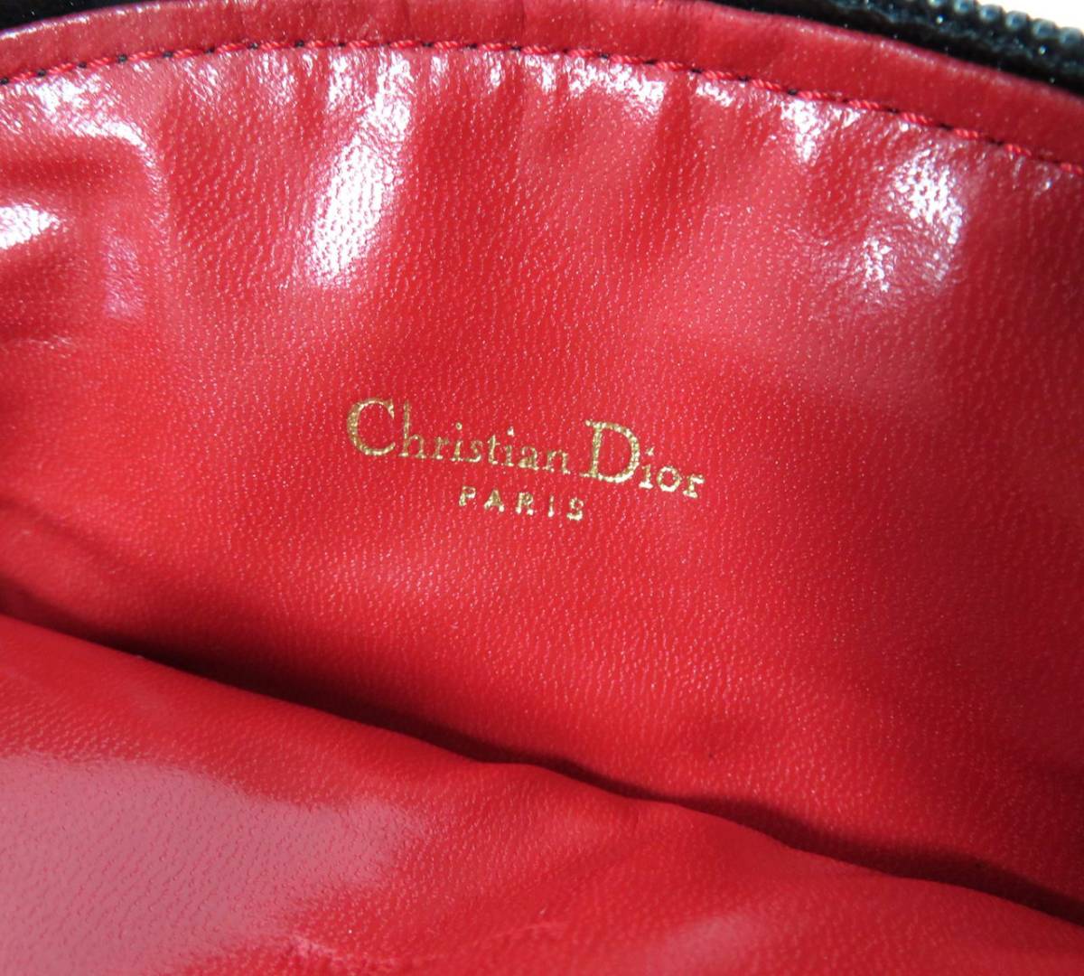 美品 Christian Dior クリスチャンディオール CDロゴ 型押し 本革