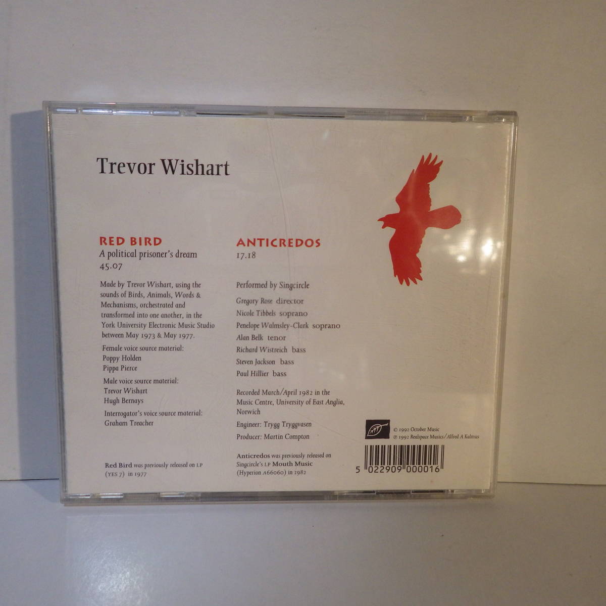 輸入盤【CD】Trevor Wishart Red Bird / Anticredos【中古品】Oct001 イギリス電子音楽 トレヴァー・ウィシャールの画像2