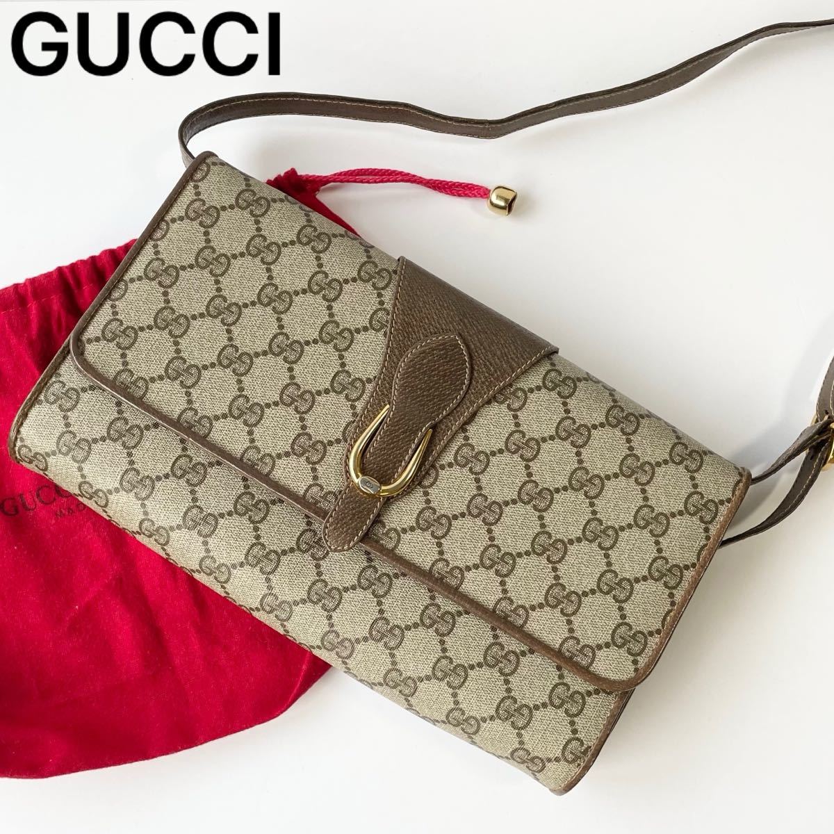 美品】GUCCI オールド グッチ 2way ショルダー クラッチ バッグ GG