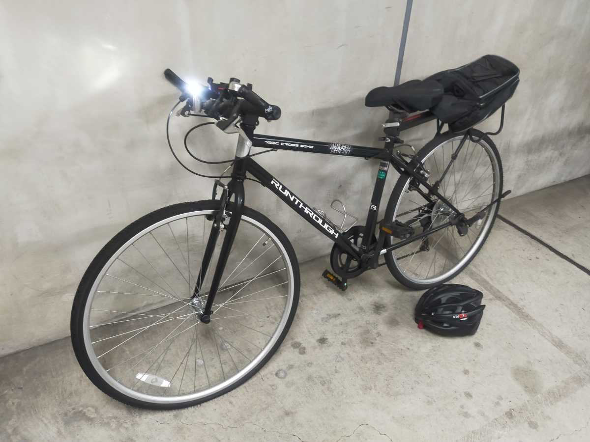 最低価格の 美品　自転車 27インチ　リアバッグ付き　東京池袋　送料4000円 700c ロードバイク 27インチ、700C
