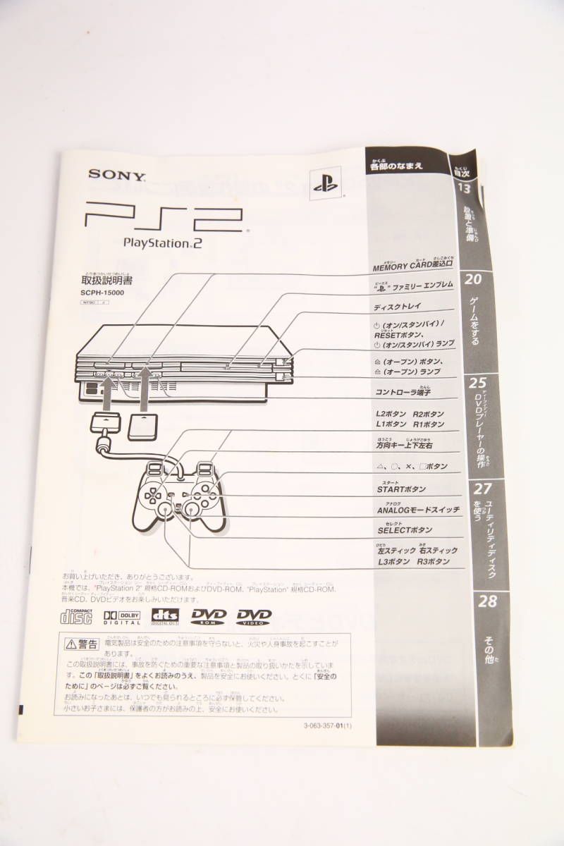 【動作未確認・現状渡し】SONY ソニー　PlayStation 2 SCPH-15000　プレイステーション2　外箱付き　説明書付き_画像6